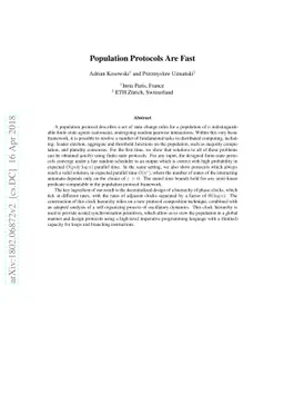 Population Protocols Are Fast