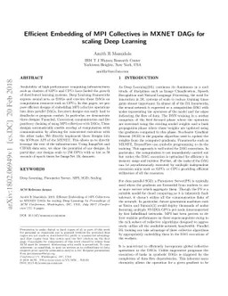 Efficient Embedding of MPI Collectives in MXNET DAGs for scaling Deep
  Learning