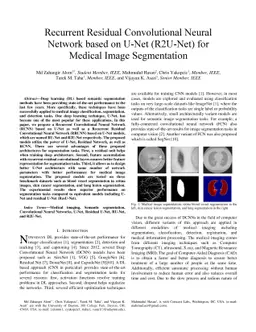 Recurrent Residual Convolutional Neural Network based on U-Net (R2U-Net)
  for Medical Image Segmentation