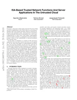 ISA-Based Trusted Network Functions And Server Applications In The
  Untrusted Cloud