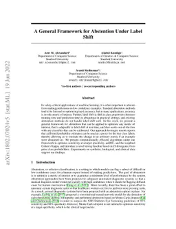 A General Framework for Abstention Under Label Shift