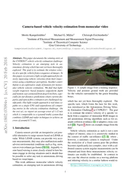 Camera-based vehicle velocity estimation from monocular video