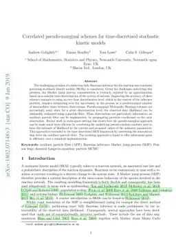 Correlated pseudo-marginal schemes for time-discretised stochastic
  kinetic models