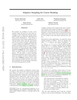 Adaptive Sampling for Coarse Ranking