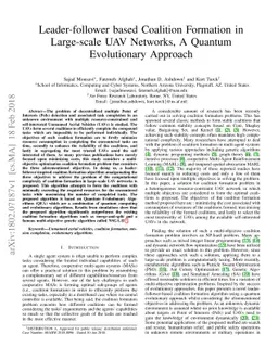 Leader-follower based Coalition Formation in Large-scale UAV Networks, A
  Quantum Evolutionary Approach