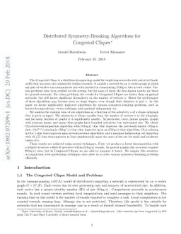 Distributed Symmetry-Breaking Algorithms for Congested Cliques