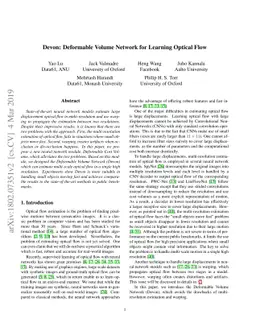 Devon: Deformable Volume Network for Learning Optical Flow