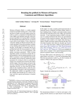 Breaking the gridlock in Mixture-of-Experts: Consistent and Efficient
  Algorithms