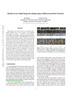 Density-aware Single Image De-raining using a Multi-stream Dense Network