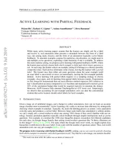 Active Learning with Partial Feedback