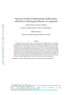 Epistemic Graphs for Representing and Reasoning with Positive and
  Negative Influences of Arguments