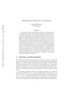 Information Theoretic Co-Training