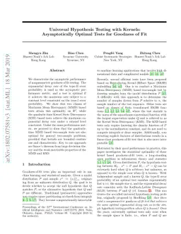 Universal Hypothesis Testing with Kernels: Asymptotically Optimal Tests
  for Goodness of Fit