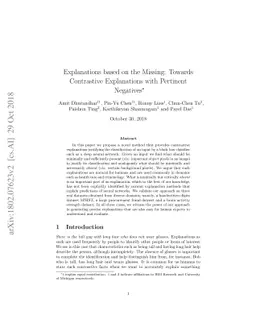 Explanations based on the Missing: Towards Contrastive Explanations with
  Pertinent Negatives
