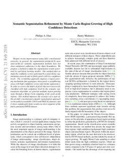 Semantic Segmentation Refinement by Monte Carlo Region Growing of High
  Confidence Detections