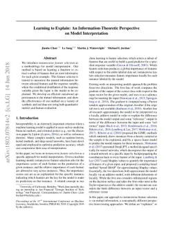 Learning to Explain: An Information-Theoretic Perspective on Model
  Interpretation