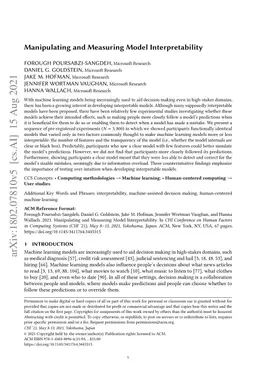 Manipulating and Measuring Model Interpretability