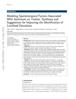 Modeling Spatiotemporal Factors Associated With Sentiment on Twitter:
  Synthesis and Suggestions for Improving the Identification of Localized
  Deviations