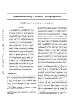 The Hidden Vulnerability of Distributed Learning in Byzantium