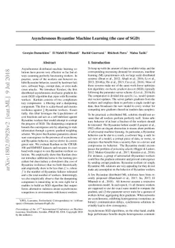 Asynchronous Byzantine Machine Learning (the case of SGD)