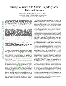 Learning to Route with Sparse Trajectory Sets---Extended Version