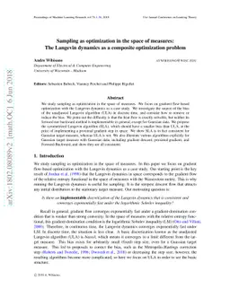 Sampling as optimization in the space of measures: The Langevin dynamics
  as a composite optimization problem