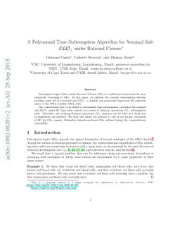 A Polynomial Time Subsumption Algorithm for Nominal Safe
  $\mathcal{ELO}_\bot$ under Rational Closure