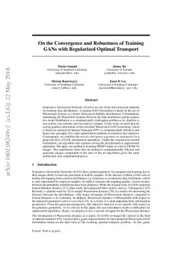 On the Convergence and Robustness of Training GANs with Regularized
  Optimal Transport