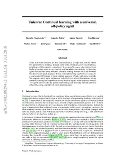 Unicorn: Continual Learning with a Universal, Off-policy Agent