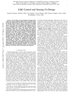 LQG Control and Sensing Co-Design