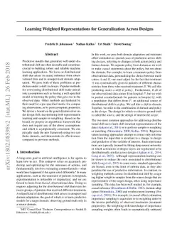 Learning Weighted Representations for Generalization Across Designs