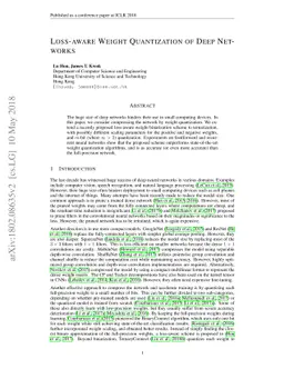 Loss-aware Weight Quantization of Deep Networks