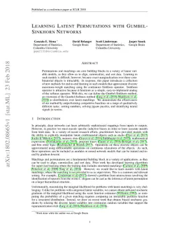 Learning Latent Permutations with Gumbel-Sinkhorn Networks