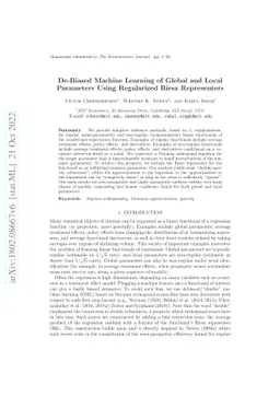 De-Biased Machine Learning of Global and Local Parameters Using
  Regularized Riesz Representers