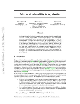 Adversarial vulnerability for any classifier