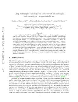 Deep learning in radiology: an overview of the concepts and a survey of
  the state of the art