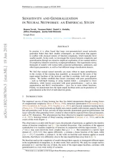 Sensitivity and Generalization in Neural Networks: an Empirical Study