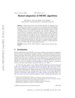 Automatic adaptation of MCMC algorithms