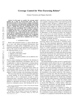 Coverage Control for Wire-Traversing Robots
