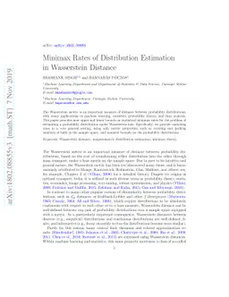 Minimax Distribution Estimation in Wasserstein Distance
