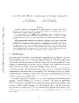 Water from Two Rocks: Maximizing the Mutual Information