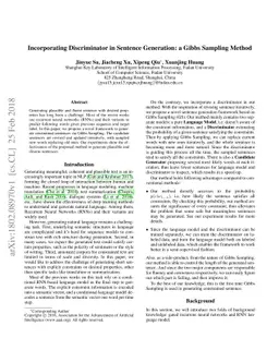 Incorporating Discriminator in Sentence Generation: a Gibbs Sampling
  Method