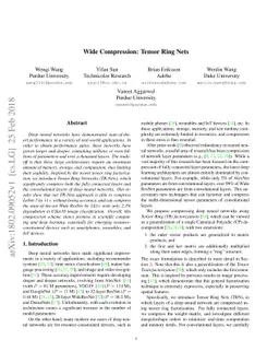 Wide Compression: Tensor Ring Nets