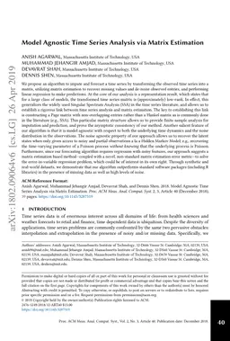 Model Agnostic Time Series Analysis via Matrix Estimation
