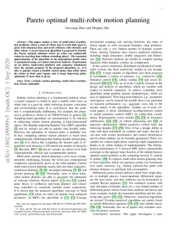 Pareto optimal multi-robot motion planning