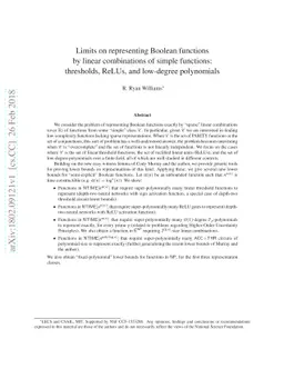 Limits on representing Boolean functions by linear combinations of
  simple functions: thresholds, ReLUs, and low-degree polynomials