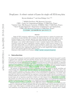 DropLasso: A robust variant of Lasso for single cell RNA-seq data