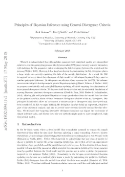 Principles of Bayesian Inference using General Divergence Criteria