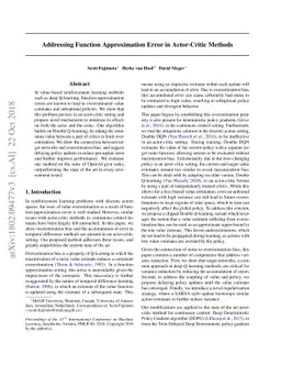 Addressing Function Approximation Error in Actor-Critic Methods