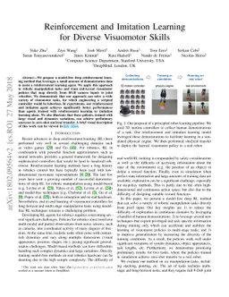 Reinforcement and Imitation Learning for Diverse Visuomotor Skills